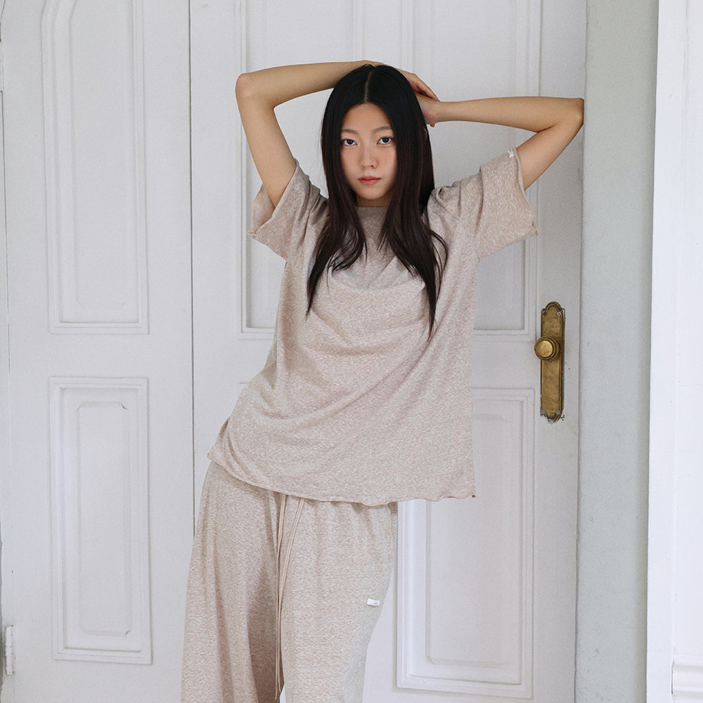 LANGER [PLC] cottoning label t-shirt_5Colors