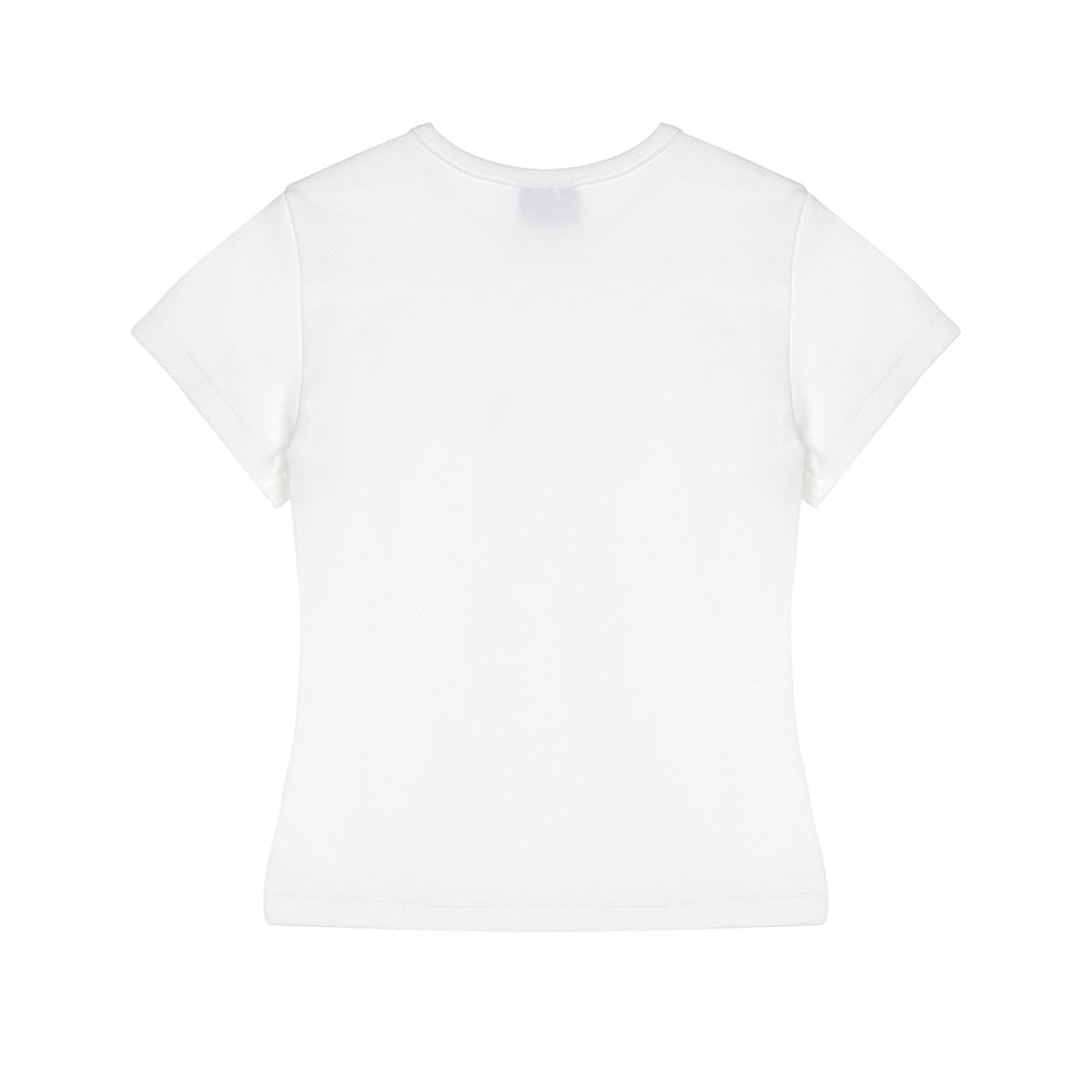 VESTIRYA Jelly Logo Crop T-shirts White