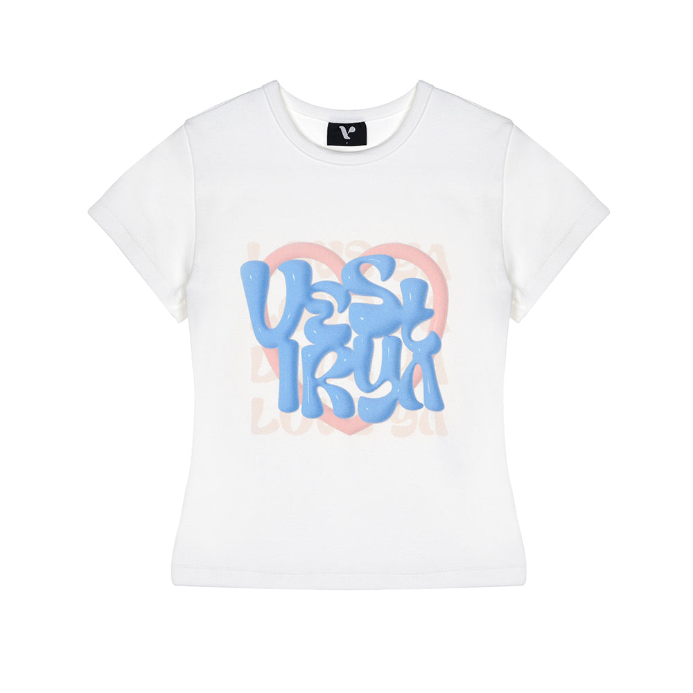 VESTIRYA Jelly Logo Crop T-shirts White