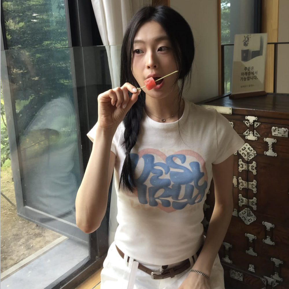 VESTIRYA Jelly Logo Crop T-shirts White