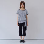OHESHIO ONE-SHOULDER WRAP T-SHIRT, GRAY