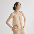 sincethen bubble sleeveless blouse