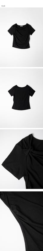 OURCOMOS twist strap T-shirt (black) orc 6069