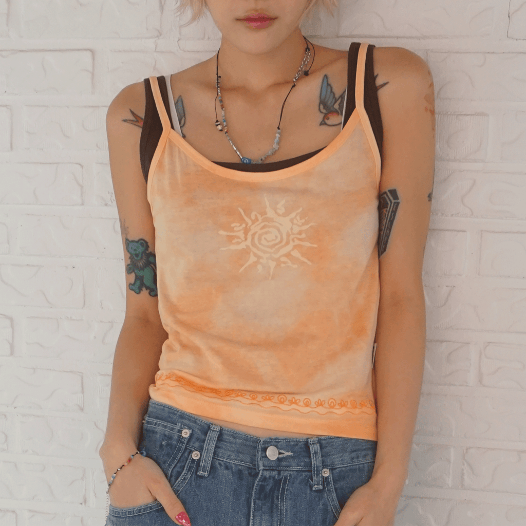 KIJIKO ke503. Vintage Sunset Sleeveless Orange