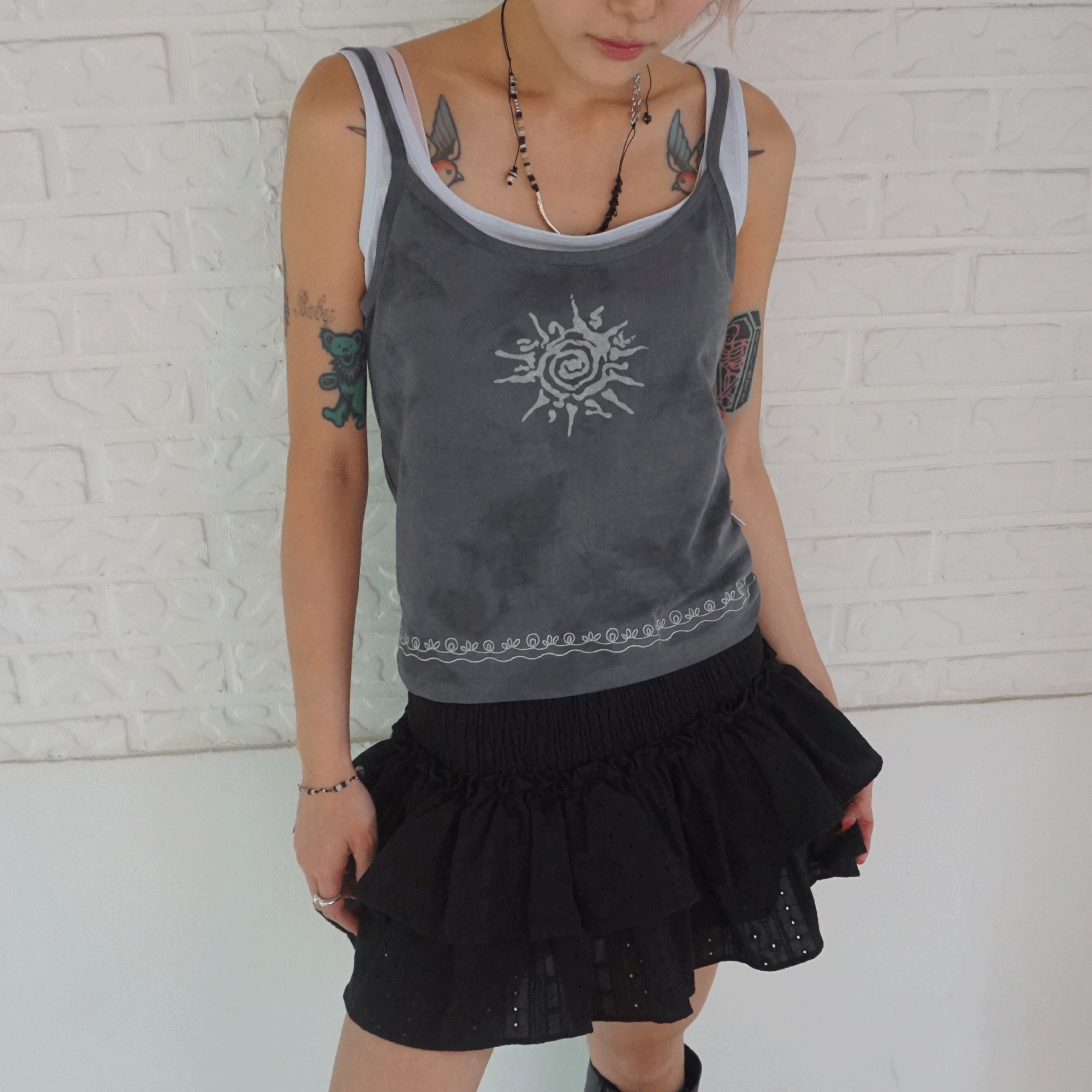 KIJIKO ke503. Vintage Sunset Sleeveless Charcoal