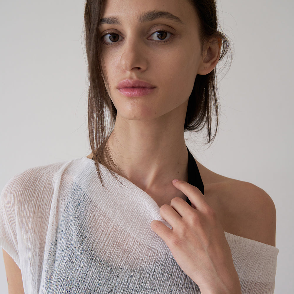 TORTE [2nd]Pleats Drape Top Ivory