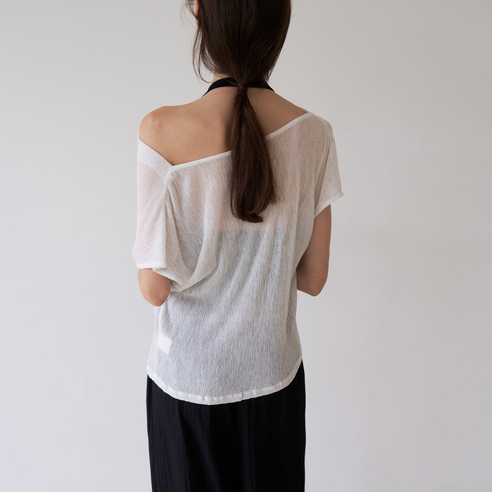 TORTE [2nd]Pleats Drape Top Ivory