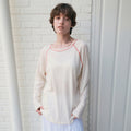 LOEIL Contrast stitch raglan t-shirt_Cream