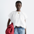 & Other Stories Gathered Cotton Blouse (White)