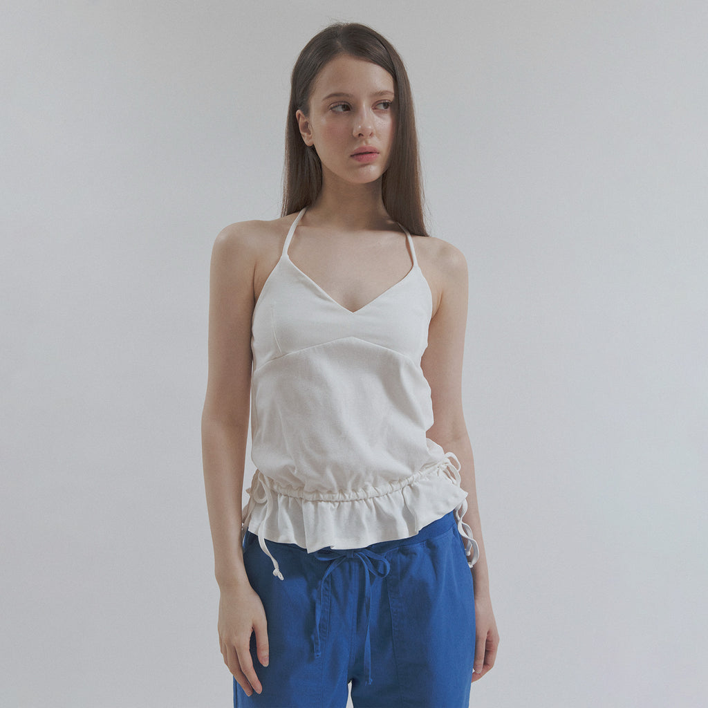 hetherment peplum halter top (white)