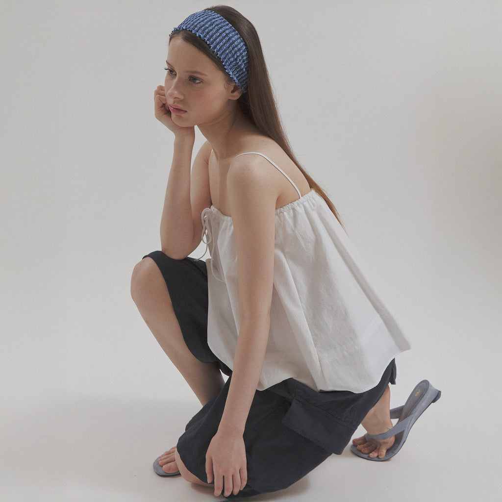 hetherment balloon cotton tube top (white)