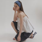 hetherment balloon cotton tube top (white)