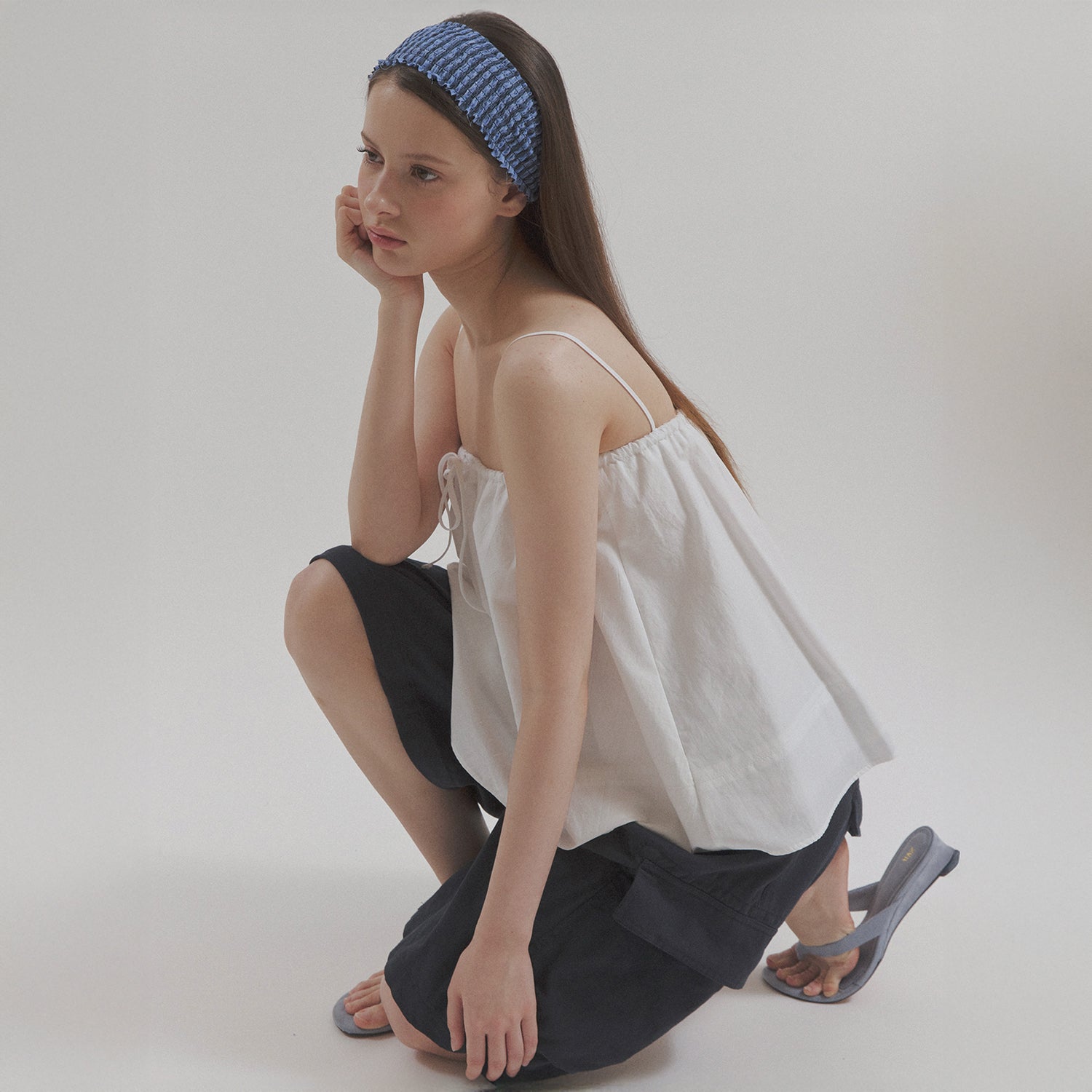 hetherment balloon cotton tube top (white)