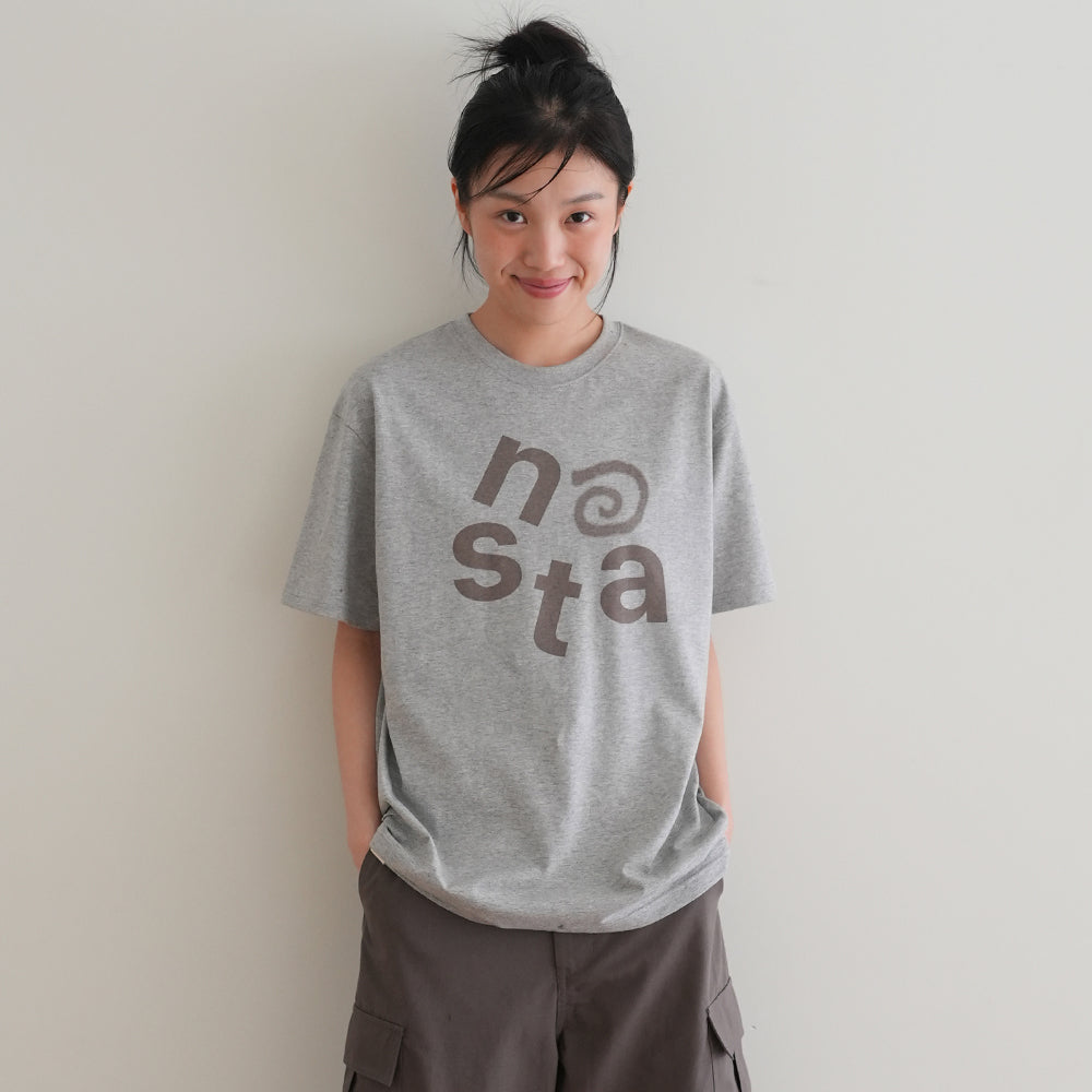 NAATS At logo oversized t-shirt, melange gray