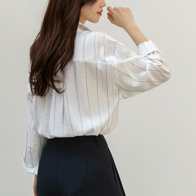 FRENCHCHIC Eline Striped Rayon Shirt_F6S261SH
