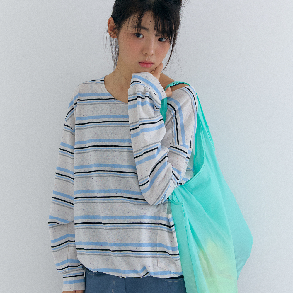 FLIRTY stripe comfort long sleeve t-shirt in blue