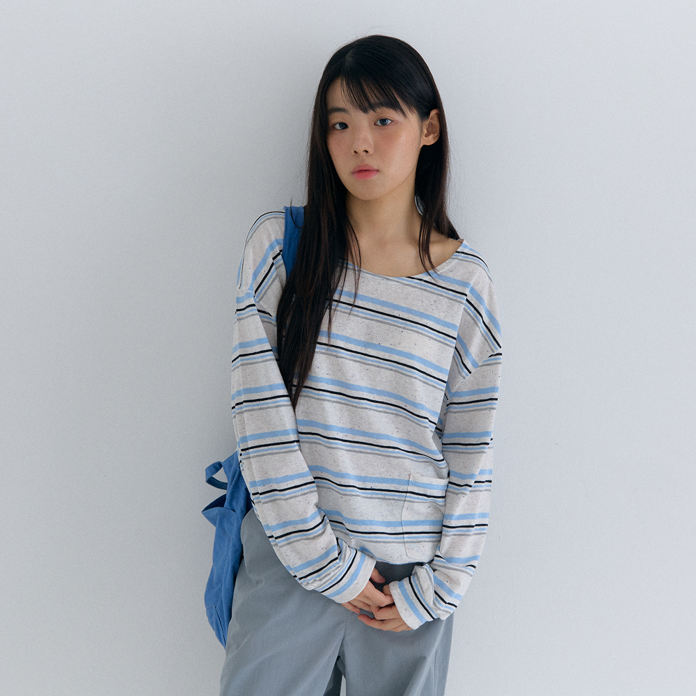 FLIRTY stripe comfort long sleeve t-shirt in blue