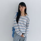 FLIRTY stripe comfort long sleeve t-shirt in blue