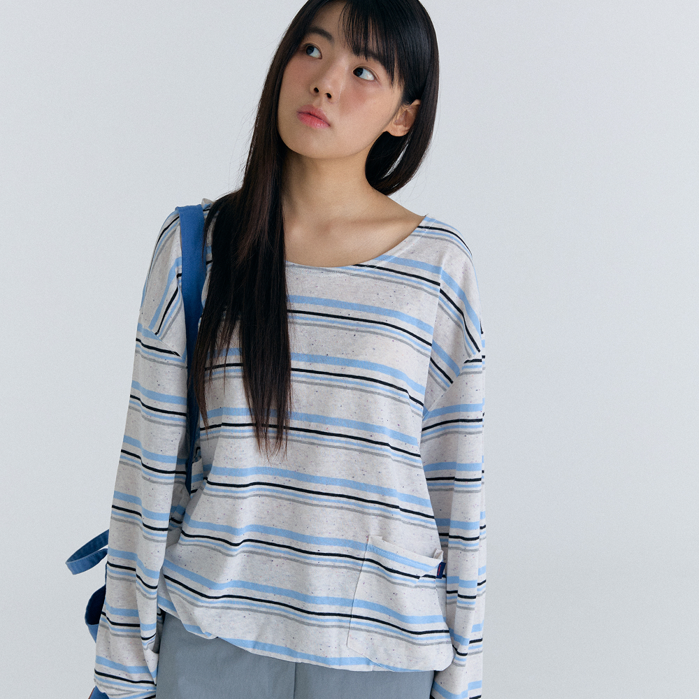 FLIRTY stripe comfort long sleeve t-shirt in blue