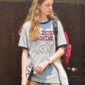 WAIKEI Maltese Archive Line Graphic Ringer Short Sleeve T-Shirt Gray