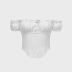 ROCKCAKE Curve Line Corset Blouse - White