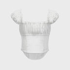 ROCKCAKE Curve Line Corset Blouse - White