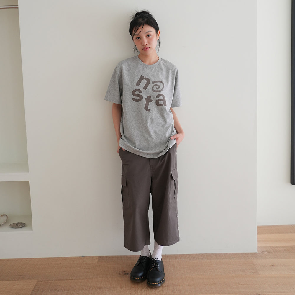 NAATS At logo oversized t-shirt, melange gray