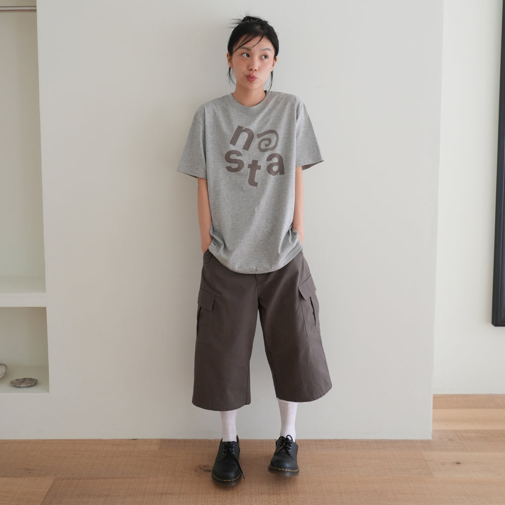 NAATS At logo oversized t-shirt, melange gray