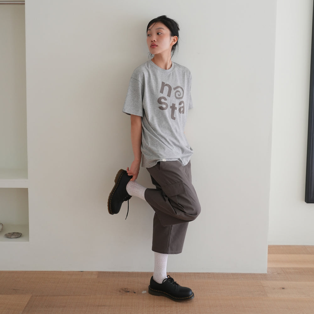 NAATS At logo oversized t-shirt, melange gray
