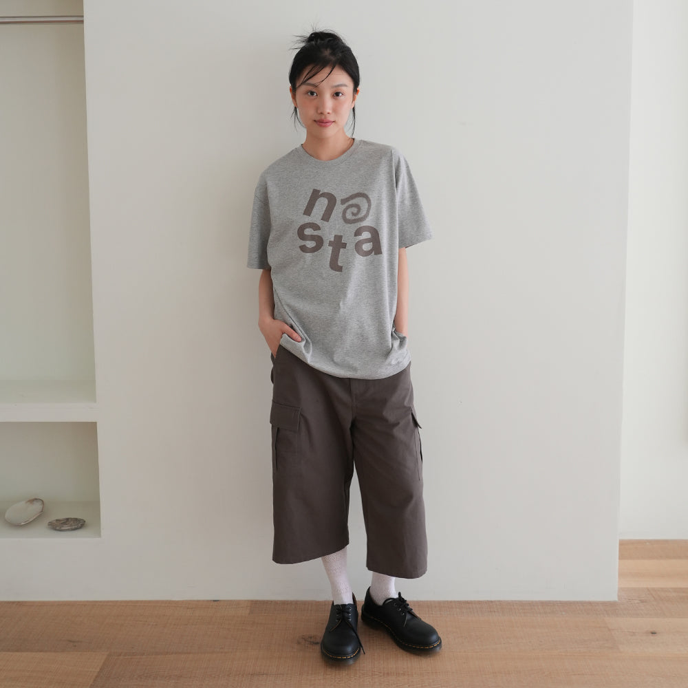 NAATS At logo oversized t-shirt, melange gray