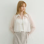 ARTID Buckle detail see-through shirt_3COLORS