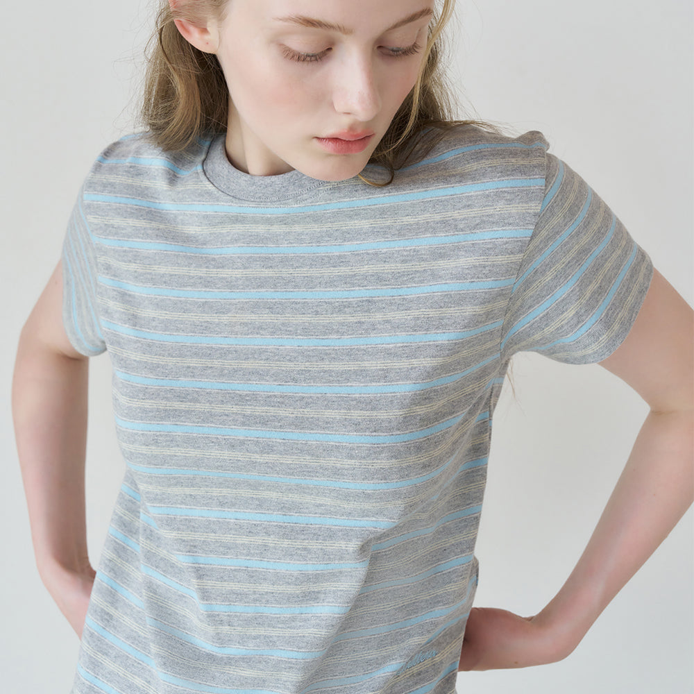 LETTERA Mini Logo Detail Stripe T-shirts
