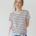 LETTERA Mini Logo Detail Stripe T-shirts