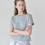 LETTERA Mini Logo Detail Stripe T-shirts