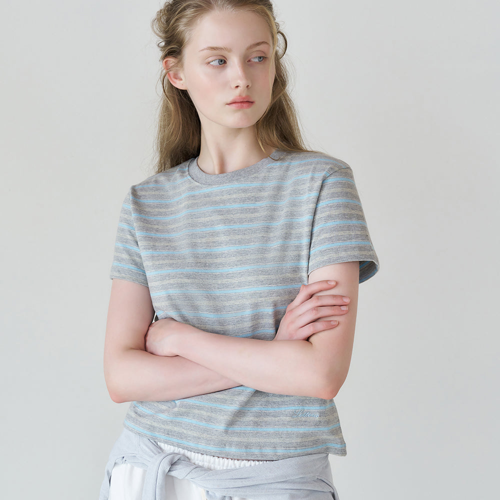LETTERA Mini Logo Detail Stripe T-shirts