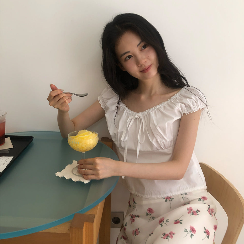 WITHOUTSUMMER Harbor ribbon blouse_ivory