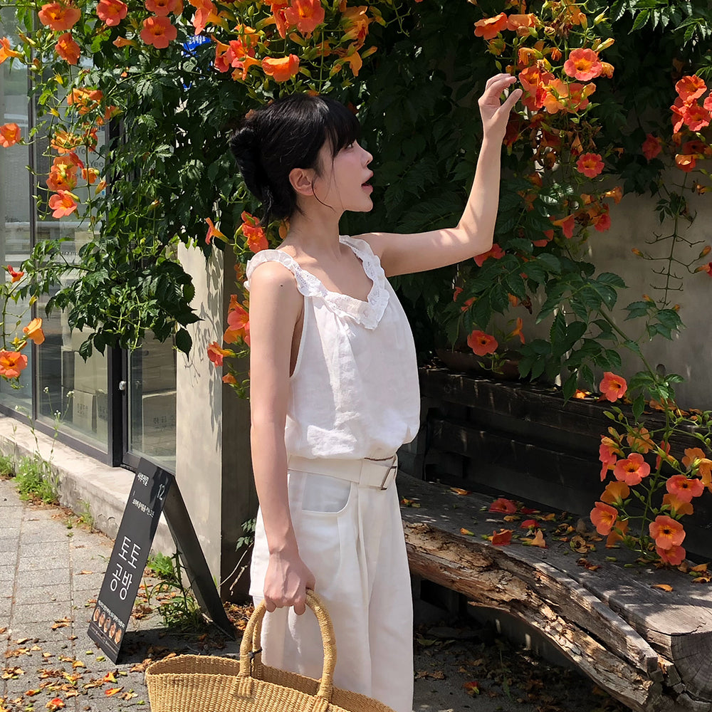 WITHOUTSUMMER Bella lace blouse_ivory