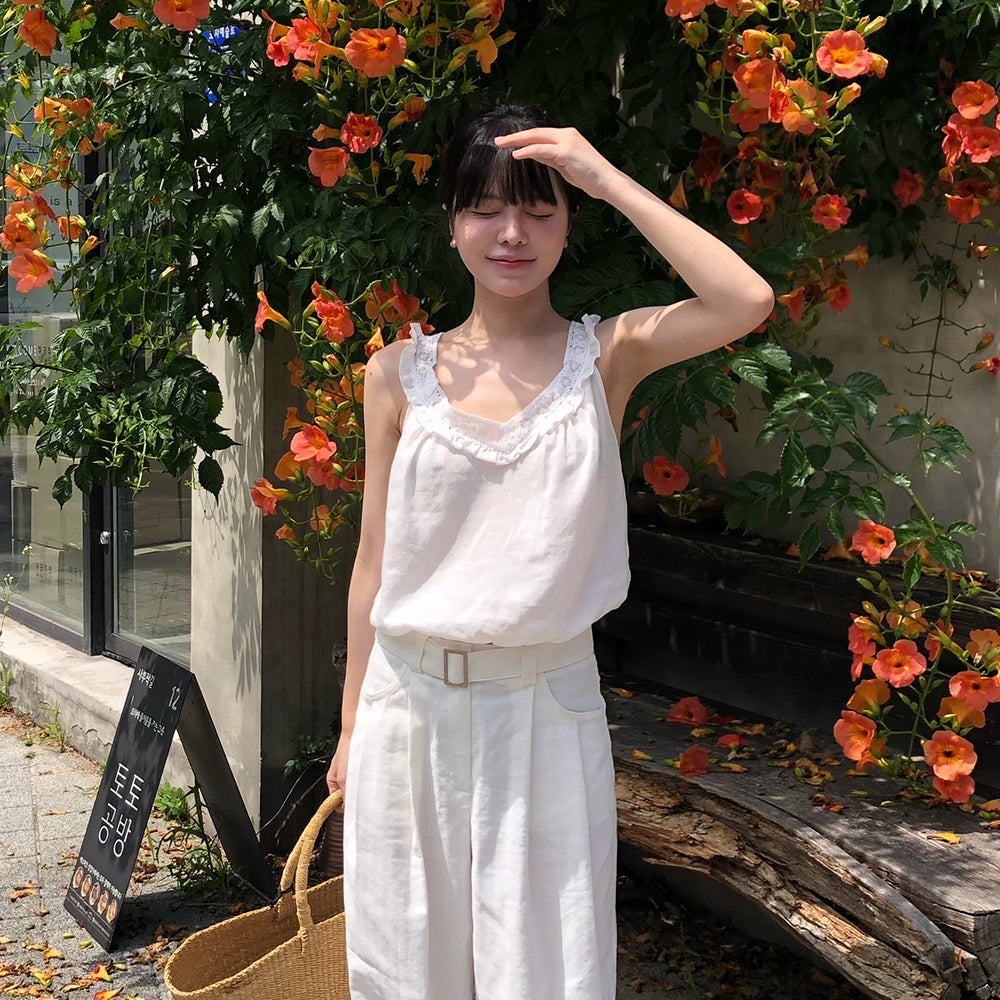 WITHOUTSUMMER Bella lace blouse_ivory
