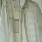 NAATS Stripe sheer oversized shirt, mint gray
