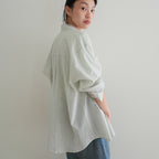 NAATS Stripe sheer oversized shirt, mint gray