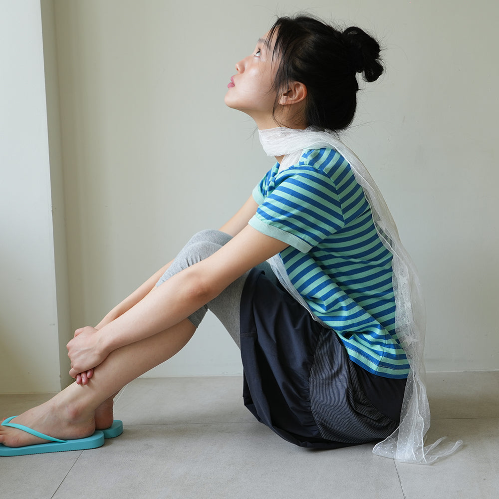 NAATS Stripe ringer t-shirt, multi mint