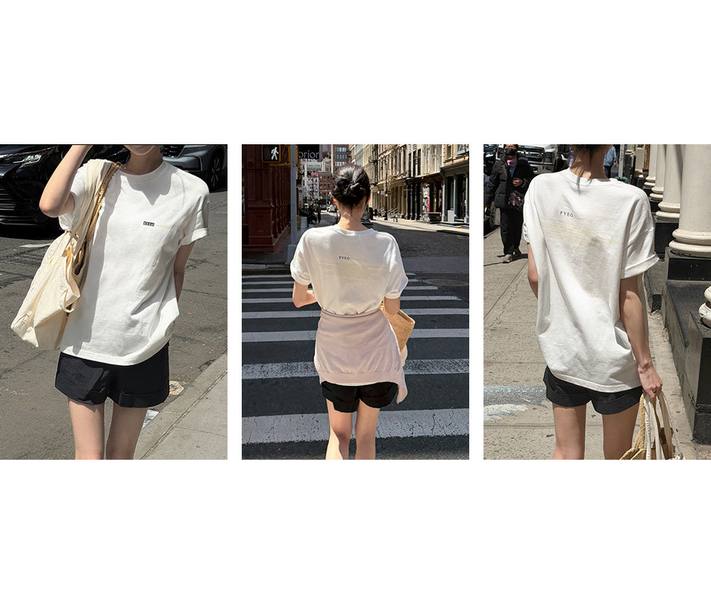 FOR YOUR EYES ONLY FYEO Lettering Loose T-shirt (White)