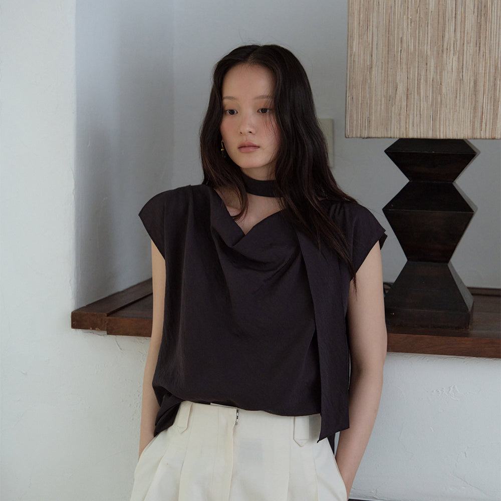 flowoom Drape Slit Blouse_4Color