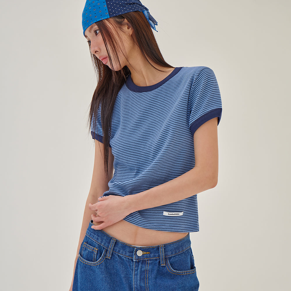 LONDONDADA Essential Ringer T-Shirt, S/T_BLUE