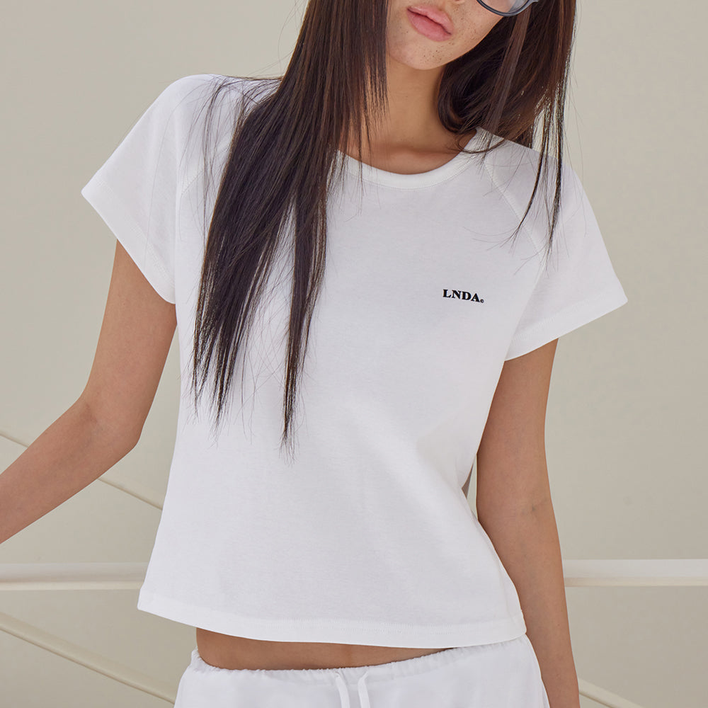LONDONDADA London Edition Raglan Crop T-Shirt, WHITE