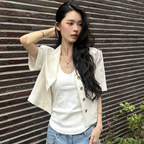Merci Anne s [Pearl PICK] Basic halter sleeveless with built-in cap_MC4STF2