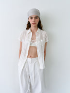 AUBOUR ripple half shirts (ivory)