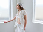 AUBOUR ripple half shirts (ivory)