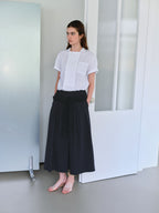 AUBOUR overlap half shirt (white stripe)