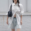 EMKM Scarf Striped Shirt_WHITE